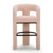 Malone Blush Performance Fabric Upholstered Bar Stool