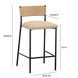 Celine Tan Performance Fabric Upholstered Bar Stool