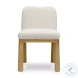 Tiara Cream Performance Velvet Oak Dining Chair
