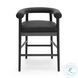 Spara Black Performance Vegan Leather Counter Height Stool