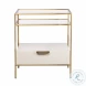 Darla Cream Glass Nightstand