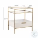 Darla Cream Glass Nightstand
