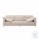 Vari Beige Textured Velvet Lounge Sofa
