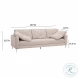 Vari Beige Textured Velvet Lounge Sofa