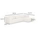 Tarra Cream Performance Fabric 3 Piece Modular Sectional with RAF Chaise and Pillow