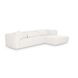 Tarra Cream Performance Fabric 3 Piece Modular Sectional with RAF Chaise and Pillow