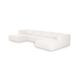 Tarra Cream Performance Fabric 4 Piece Modular Sectional