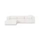 Tarra Cream Performance Fabric 3 Piece Modular Sectional with LAF Chaise and Pillow
