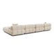 Calliope Off White Performance Velvet 6 Piece Modular U Sectional with Pillows