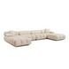 Calliope Off White Performance Velvet 6 Piece Modular U Sectional with Pillows