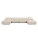 Calliope Off White Performance Velvet 6 Piece Modular U Sectional with Pillows