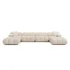 Calliope Off White Performance Velvet 6 Piece Modular U Sectional with Pillows