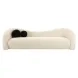 Leonie Beige Faux Shearling 103" Sofa