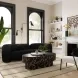 Amelie Black Faux Fur 91" Sofa