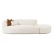 Fickle Cream Boucle 2 Piece Chaise Modular LAF 112" Sofa