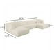 Tarra Cream Performance Fabric 4 Piece Modular Oversized Sectional