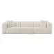 Tarra Fluffy Cream Corduroy Performance Fabric Oversized Modular 118" Sofa