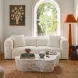 Tarra Fluffy Cream Corduroy Performance Fabric Oversized Modular 86" Loveseat