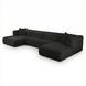 Tarra Black Performance Fabric 4 Piece Modular Oversized Sectional