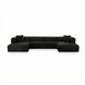 Tarra Black Performance Fabric 4 Piece Modular Oversized Sectional