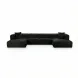 Tarra Black Performance Fabric 4 Piece Modular Oversized Sectional