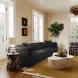 Tarra Black Performance Fabric 118" Sofa