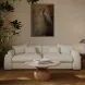 Kourtney Cream Faux Mohair 100" Sofa