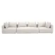 Hangover Cream Heavy Textured Fabric Long 143" Sofa