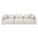 Hangover Cream Heavy Textured Fabric 112" Sofa