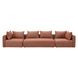 Hangover Sedona Red Textured Fabric Long 143" Sofa