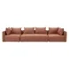 Hangover Sedona Red Textured Fabric Long 143" Sofa
