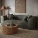 Tristine Olive Green Upcycled Basketweave 96" Sofa