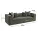 Tristine Olive Green Upcycled Basketweave 96" Sofa