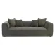 Tristine Olive Green Upcycled Basketweave 96" Sofa