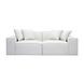 Mindy Cream Chenille Basketweave Modular 84" Loveseat