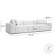 Mindy Cream Chenille Basketweave 116" Modular Sofa
