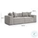Mindy Taupe Chenille Basketweave 84" Modular Loveseat
