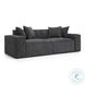 Mindy Charcoal Chenille Basketweave 84" Modular Loveseat