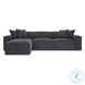 Mindy Charcoal Chenille Basketweave 116" Modular Sectional