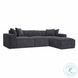 Mindy Charcoal Chenille Basketweave 116" Modular Sectional