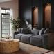 Mindy Charcoal Chenille Basketweave Modular 116" Sofa