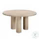 Patti Textured Faux Travertine Round Dining Table