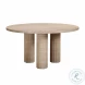 Patti Textured Faux Travertine Round Dining Table