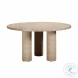 Patti Textured Faux Travertine Round Dining Table