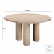 Patti Textured Faux Travertine Round Dining Table