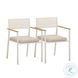 Sardinia Cream and Light Teak Outdoor Dining Chair Set of 2