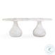 Smooch White Faux Marble Print Outdoor Oval Dining Room Set