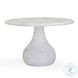Smooch White Faux Marble Print Outdoor Round Dining Room Set
