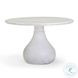 Smooch White Faux Marble Print Outdoor Round Dining Room Set