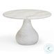 Smooch White Faux Marble Print Outdoor Round Dining Room Set